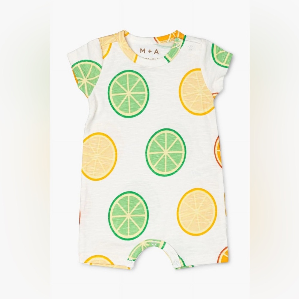Monica + Andy organic cotton Kids Citrus Print One Piece - Picture 1 of 8